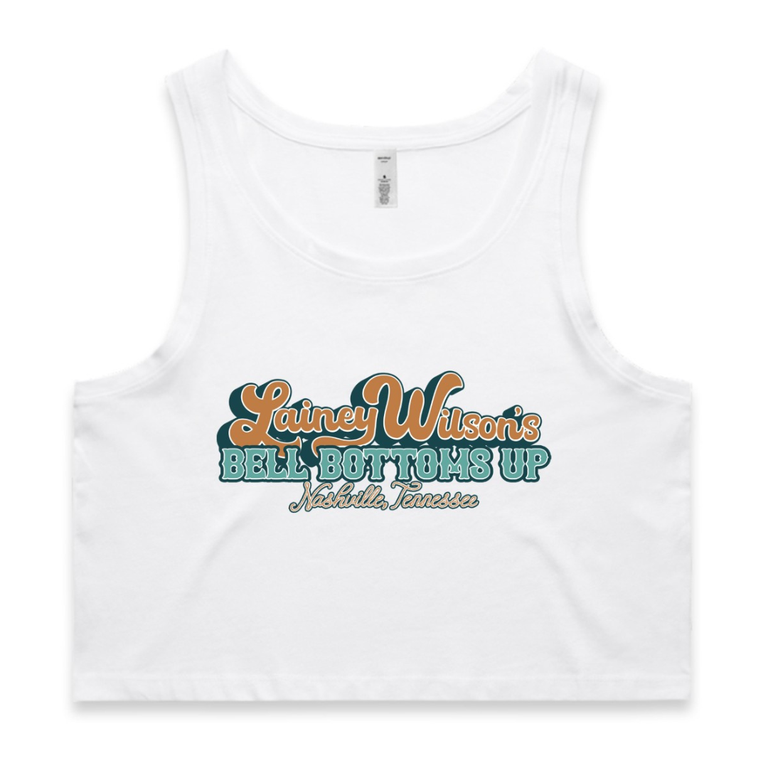 Lainey Wilson White Crop Logo Tank