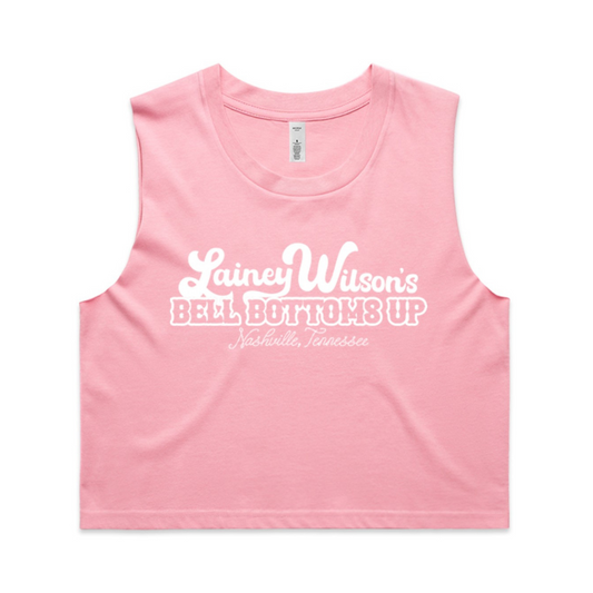 Lainey Wilson Logo Pink Crop Tank